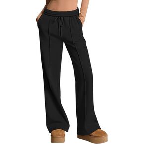 HeSaYep Women's Wide Leg Fleece Sweatpants High Waist Baggy Pants Drawstring Athletic Sweat Pants