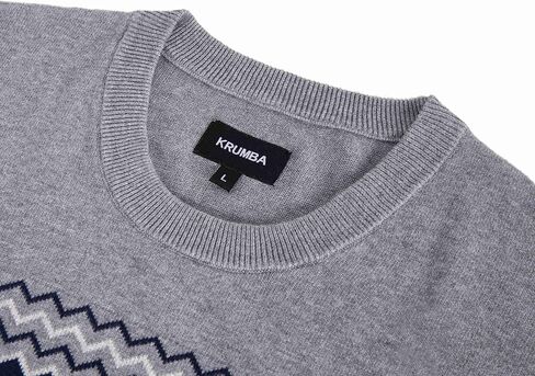 Mens Crewneck Knitted Sweaters: Cotton Long Sleeve Soft Casual Pullover in Kuwait