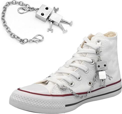 2PCS Shoe Charms Chain Shoelace Chains DIY Punk Shoe Accessories Decoration for Boot Sneaker Bag Handbags Pants Chain Keychain Cool Party Shoe charms for Girl Women in Kuwait