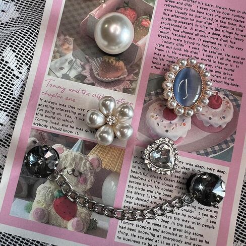 Bling Shoe Charms for Women, Pearl Diamond Fashion Shoes Accessories with Bling Chain, Shining Shoes DIY Jewels Decoration for Gifts Party, Punk Metal Style in Saudi Arabia