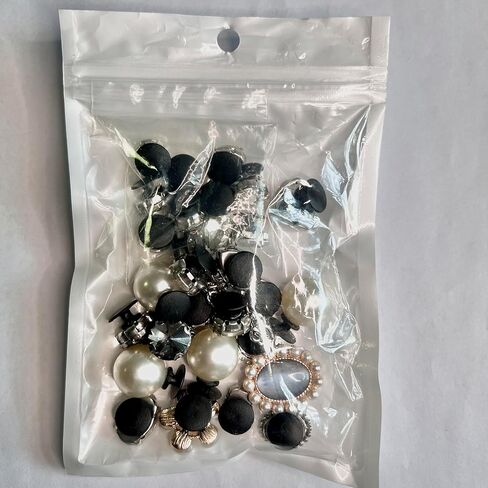 Bling Shoe Charms for Women, Pearl Diamond Fashion Shoes Accessories with Bling Chain, Shining Shoes DIY Jewels Decoration for Gifts Party, Punk Metal Style in Saudi Arabia