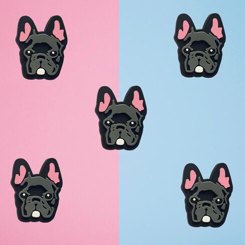 French Bulldog Dog Shoe Charms - Cute Animal Decoration Charms Gift for Boys Kids Teens and Adults - Set of 5 in Kuwait