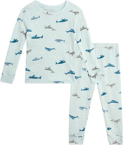 طقم بيجامة للأولاد الصغار من Rene Rofe - قطعتان من بلوزة بأكمام طويلة وجزء سفلي بيجامة - ملابس نوم قطنية للأولاد (2T-4T) in Kuwait