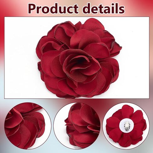 1 Pair Red Flowers Shoe Clips Wedding Shoe Buckles Bridal Removable Shoe Clips Shoe Buckle Charm Bag Clothing Hair Decorations for Women Hairpin Brooches Party Heels Flats Pumps Craft in Saudi Arabia