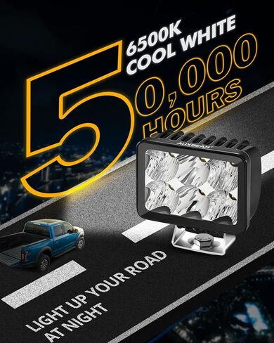 Auxbeam 3.5 بوصة فلوش جبل LED أضواء جراب، 40W مكعب الطرق الوعرة القيادة ضوء احتياطي أبيض الفيضانات شعاع خندق عكس الضوء مع DT الأسلاك تسخير عدة لشاحنة UTV ATV SUV 4x4 سيارة in Kuwait