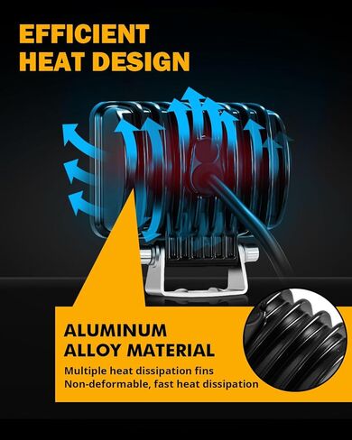 Auxbeam 3.5 بوصة فلوش جبل LED أضواء جراب، 40W مكعب الطرق الوعرة القيادة ضوء احتياطي أبيض الفيضانات شعاع خندق عكس الضوء مع DT الأسلاك تسخير عدة لشاحنة UTV ATV SUV 4x4 سيارة in Kuwait