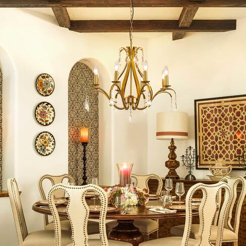 تركيبات إضاءة ثريا ذهبية مقاس 24 بوصة: ثريات حديثة لغرفة الطعام، 4 ثريات كريستال ذهبية فاتحة، تركيبات إضاءة لغرفة الطعام في المزرعة، للمدخل، جزيرة المطبخ، غرفة النوم، الدرج in Kuwait