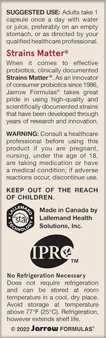 Jarrow Formulas Jarro-Dophilus EPS Gut Rescue Probiotics 50 مليار CFU مع 8 سلالات مدروسة سريريًا، مكمل غذائي لدعم صحة الأمعاء، 30 كبسولة نباتية، كمية تكفي 30 يومًا in Kuwait