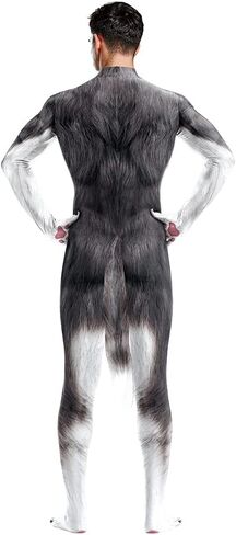 animal bodysuit for men zentai spandex body suit with big tail halloween furry costumes in Saudi Arabia