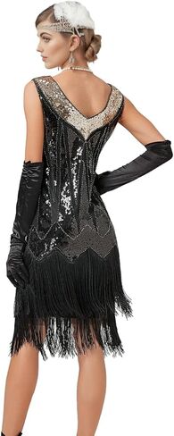 فساتين نسائية بدون أكمام، أزياء الحفلات المسائية من العشرينيات من القرن الماضي مع مجموعة إكسسوارات من العشرينيات in Kuwait