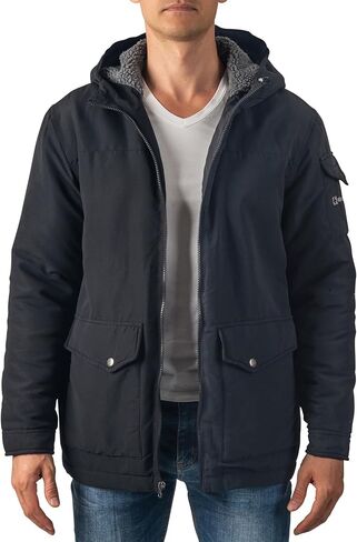 Alpine Swiss Shane Mens Sherpa Lined Parka Hooded Winter Coat Cargo Utility Jacket in Saudi Arabia