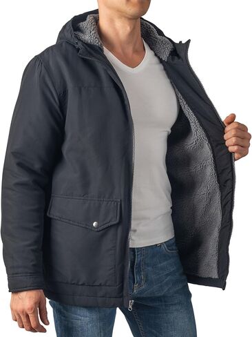 Alpine Swiss Shane Mens Sherpa Lined Parka Hooded Winter Coat Cargo Utility Jacket in Saudi Arabia