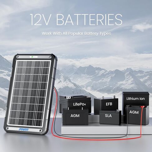 POWOXI Upgraded MPPT 15W Solar Car Battery Charger&Maintainer Solar Trickle Charger for Car Battery12v Portable Waterproof Built-in MPPT Charging Controller for 12 Volt Car RV Trailer Marine Boat in Saudi Arabia