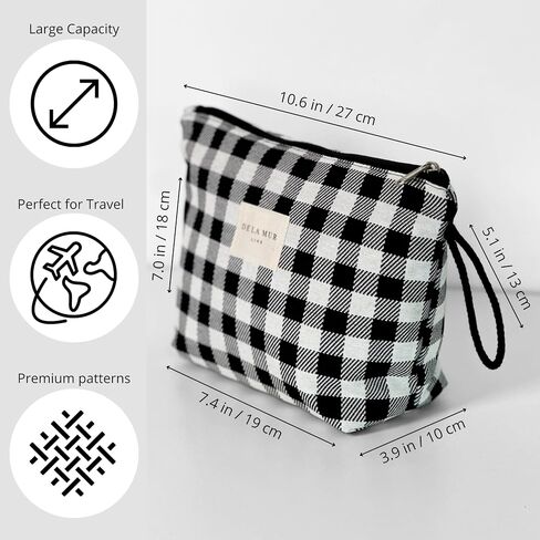 Large Floral Travel Makeup Bag – Patterned Cosmetic Bag for Women, Boho Toiletry Organizer for Travel Accessories, Gifts for Women, Made in Spain in Saudi Arabia