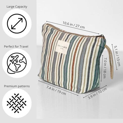 Large Floral Travel Makeup Bag – Patterned Cosmetic Bag for Women, Boho Toiletry Organizer for Travel Accessories, Gifts for Women, Made in Spain in Saudi Arabia