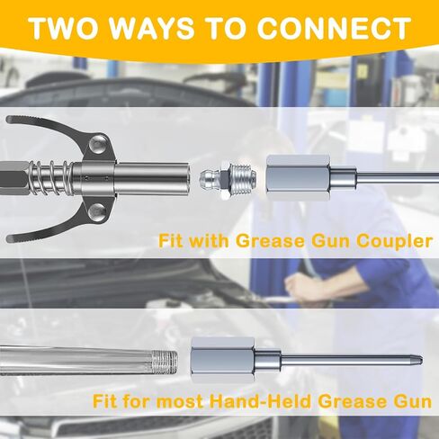ANBUY 2 حزمة من فوهة إبرة الشحوم، محول شحم إبرة ضيقة مع خيوط NPT 1/8 بوصة، تركيب شحم إبرة، محول تشحيم إبرة للأجزاء المعدنية للسيارات in Kuwait