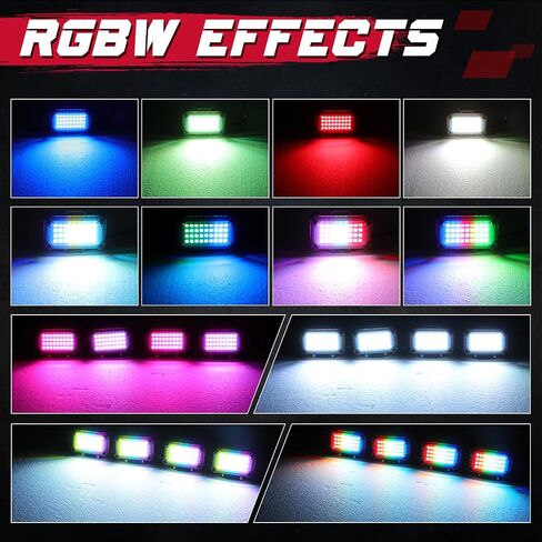 OFFROADTOWN RGBW Rock Lights 4 Pods LED Rock Light Kit for UTV ATV with APP RF Control & Timing & Music Mode Multicolor Neon Underglow Kit Bright Underbody Lights for Golf Cart RZR Trucks Jeep SUV Car in Saudi Arabia