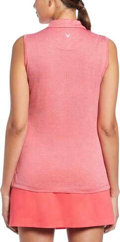Callaway Womens 1/4 Zip Sleeveless Heather Polo (as1, Alpha, m, Regular, Regular, Geranium) in Kuwait