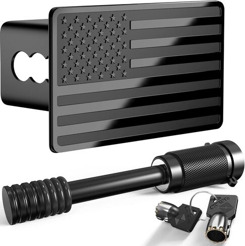 Heavy American Flag Metal Trailer Hitch Cover for 2 Inch Receivers,Tow Hitch Covers 2 Inch for Truck Accessories (with 5/8-Inch Pin Diameter Trailer Hitch Lock) in Saudi Arabia