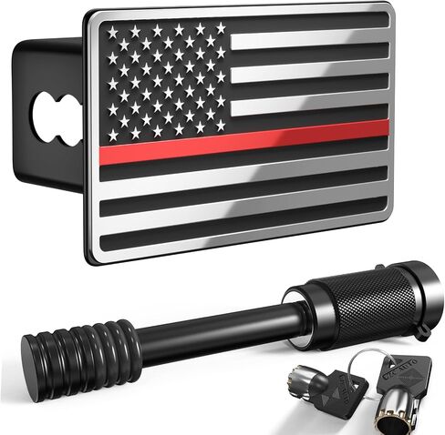 Heavy American Flag Metal Trailer Hitch Cover for 2 Inch Receivers,Tow Hitch Covers 2 Inch for Truck Accessories (with 5/8-Inch Pin Diameter Trailer Hitch Lock) in Saudi Arabia