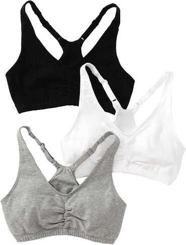 Fruit of the Loom Women's Adjustable Shirred Front Racerback Sports Bra Multi Packs! in Saudi Arabia