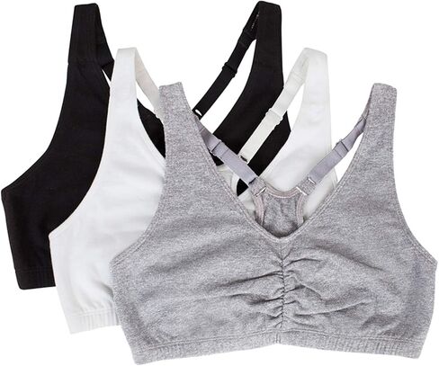 Fruit of the Loom Women's Adjustable Shirred Front Racerback Sports Bra Multi Packs! in Saudi Arabia