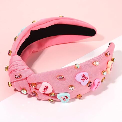 CEALXHENY Valentine’s Day Headbands for Women Conversation Heart Headbands Pink Heishi Bracelets LOVE XOXO Earrings Valentine’s Day Outfits Accessories Jewelry Gifts Party Favors in Saudi Arabia