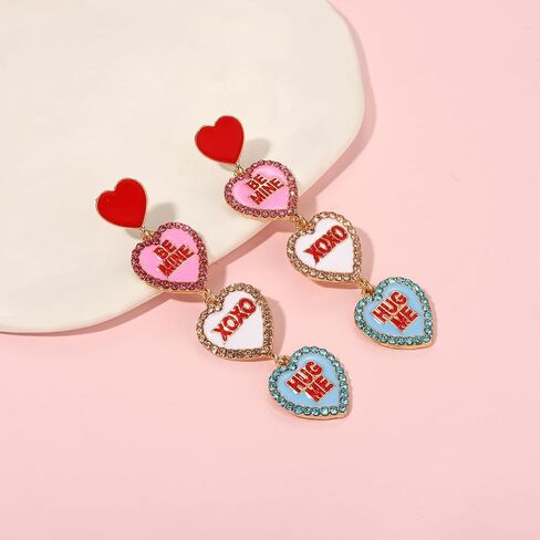 CEALXHENY Valentine’s Day Headbands for Women Conversation Heart Headbands Pink Heishi Bracelets LOVE XOXO Earrings Valentine’s Day Outfits Accessories Jewelry Gifts Party Favors in Saudi Arabia