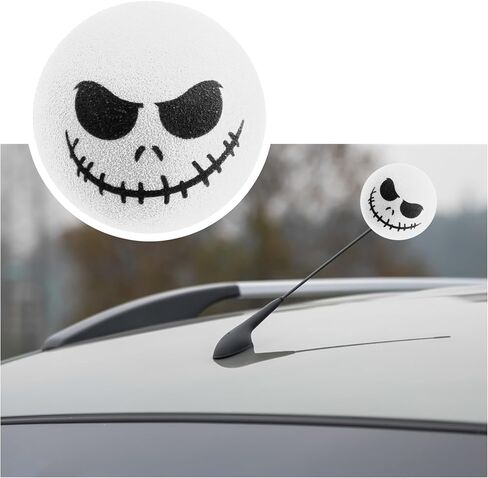 Halloween Skull Spooky Smile Car Antenna Toppers Halloween Car Decoration,Cute & Funny Antenna Balls for Cars,Antenna Toppers for Vehicles Car Accessories Fit Car Truck SUV (Green) in Saudi Arabia
