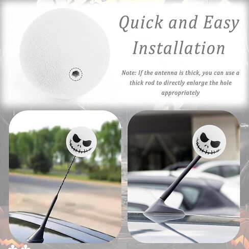 Halloween Skull Spooky Smile Car Antenna Toppers Halloween Car Decoration,Cute & Funny Antenna Balls for Cars,Antenna Toppers for Vehicles Car Accessories Fit Car Truck SUV (Green) in Saudi Arabia