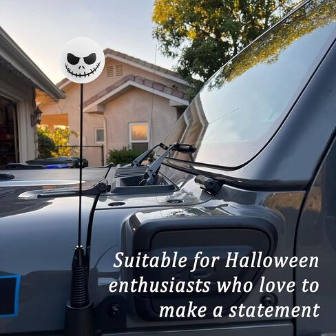 Halloween Skull Spooky Smile Car Antenna Toppers Halloween Car Decoration,Cute & Funny Antenna Balls for Cars,Antenna Toppers for Vehicles Car Accessories Fit Car Truck SUV (Green) in Saudi Arabia