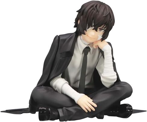 2PCS Nakahara Chuuya/Dazai Osamu Anime Figure Dazai Osamu Noodle Stopper Figurine Sitting Pose Character Model Desktop Decoration in Kuwait