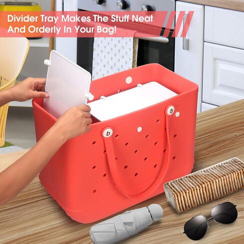 2pcs Divider Tray for Bogg Bag, ABS Plastic Beach Bag Divider Tray for Bogg Tote Bags, Divides for Bogg Bag Accessories Inserts Compatible with Original XL Size Bogg Bag Divider Tray (White) in Saudi Arabia