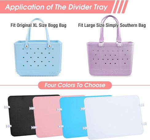 2pcs Divider Tray for Bogg Bag, ABS Plastic Beach Bag Divider Tray for Bogg Tote Bags, Divides for Bogg Bag Accessories Inserts Compatible with Original XL Size Bogg Bag Divider Tray (White) in Saudi Arabia