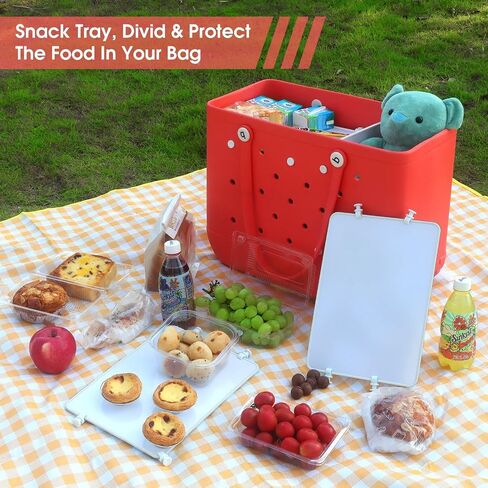 2pcs Divider Tray for Bogg Bag, ABS Plastic Beach Bag Divider Tray for Bogg Tote Bags, Divides for Bogg Bag Accessories Inserts Compatible with Original XL Size Bogg Bag Divider Tray (White) in Saudi Arabia