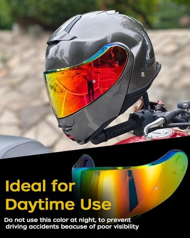 Soman CNS-3 Visor Replacements, CNS-3 Tinted Visor Shield Compatible with Neotec 2 (Smoke Revo Red) in Kuwait