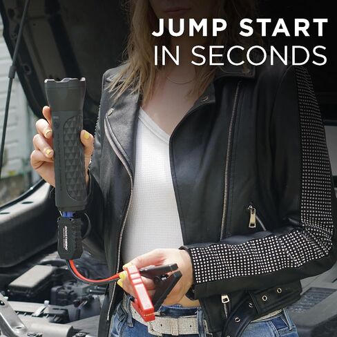 BoostHero Portable Car Battery Jump Starter, 6,000mAh Power Bank, LED Flashlight, with Smart Jumper Cables for up to 6.0L Gas/4.0L Diesel Engines (Black) in Saudi Arabia