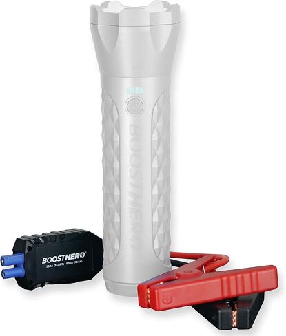 BoostHero Portable Car Battery Jump Starter, 6,000mAh Power Bank, LED Flashlight, with Smart Jumper Cables for up to 6.0L Gas/4.0L Diesel Engines (Black) in Kuwait