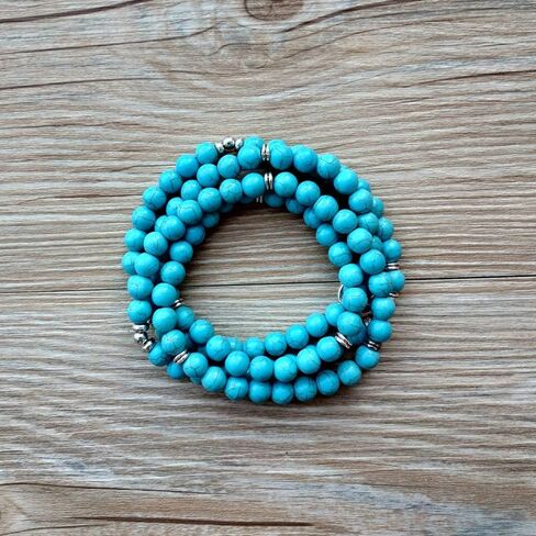 قلادة سوار من خرز مالا الطبيعي 108 مجوهرات للتأمل مع سحر اليوغا (فيروزي أخضر) in Kuwait