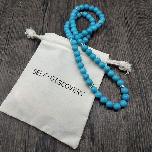 قلادة سوار من خرز مالا الطبيعي 108 مجوهرات للتأمل مع سحر اليوغا (فيروزي أخضر) in Kuwait