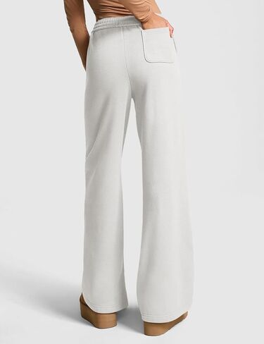 بنطال رياضي نسائي من الصوف بأرجل واسعة من HeSaYep، سروال فضفاض عالي الخصر برباط، بنطال رياضي in Kuwait