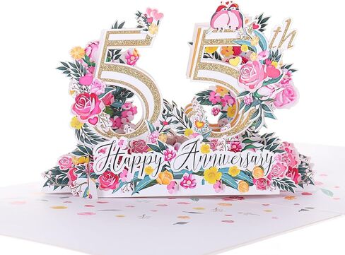 Happy 65th Milestone Anniversary 3D Pop Up Greeting Card - Perfect Couple, Elegant Wedding, Marriage, Romantic, Being Together, Sapphire Congratulations, Lovebirds in Saudi Arabia