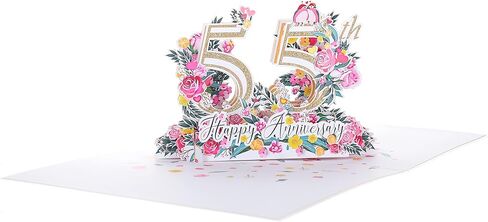 Happy 65th Milestone Anniversary 3D Pop Up Greeting Card - Perfect Couple, Elegant Wedding, Marriage, Romantic, Being Together, Sapphire Congratulations, Lovebirds in Saudi Arabia