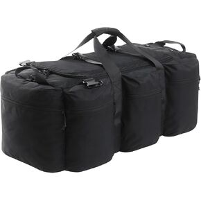 105L Military Tactical Duffle Bag For Men, Extra Large Army Duffle Bag Heavy Duty Deployment Bag, Military Duffel Bag Backpack Outdoor Gear (Black)