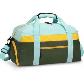 WOOMADA Travel Duffle Bag, Weekend Bag with Wet Pocket & Trolley Sleeve, Overnight Bag With Shoe Compartment, Fit for Sports Practice, Travel and Gifts(pink green)