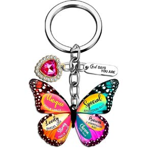 Christian Keychain Butterfly Keychains For Women Birthday Gifts Butterfly Accessories Bible Verse Religious Inspirational Encouragement Gifts For Women Mom Girl Female Her Unique Butterfly