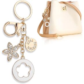 Molain Flowers Charms Enameled Keychain Chain Tassel Keyring Keychain Accessories Cute Keychain Cute Keychains for Women Girls Purse Bag Accessories Jewellery