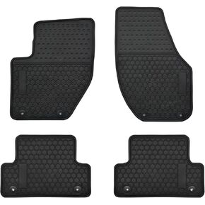 Car Floor Mats Custom Fit for 2016-2024 Volvo XC90 1st + 2nd + 3rd Row Black Rubber Auto Liner Mats All Weather Protection Heavy Duty Odorless