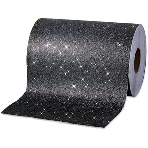 VViViD Glitter Black DECO65 Permanent Adhesive Craft Vinyl Roll (15ft x 1ft)