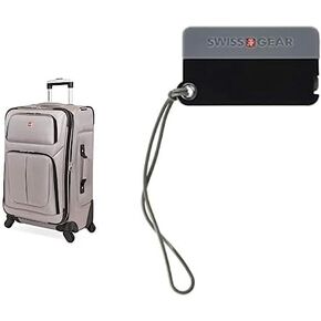 SwissGear Sion Softside Expandable Roller Luggage and Luggage ID Tag